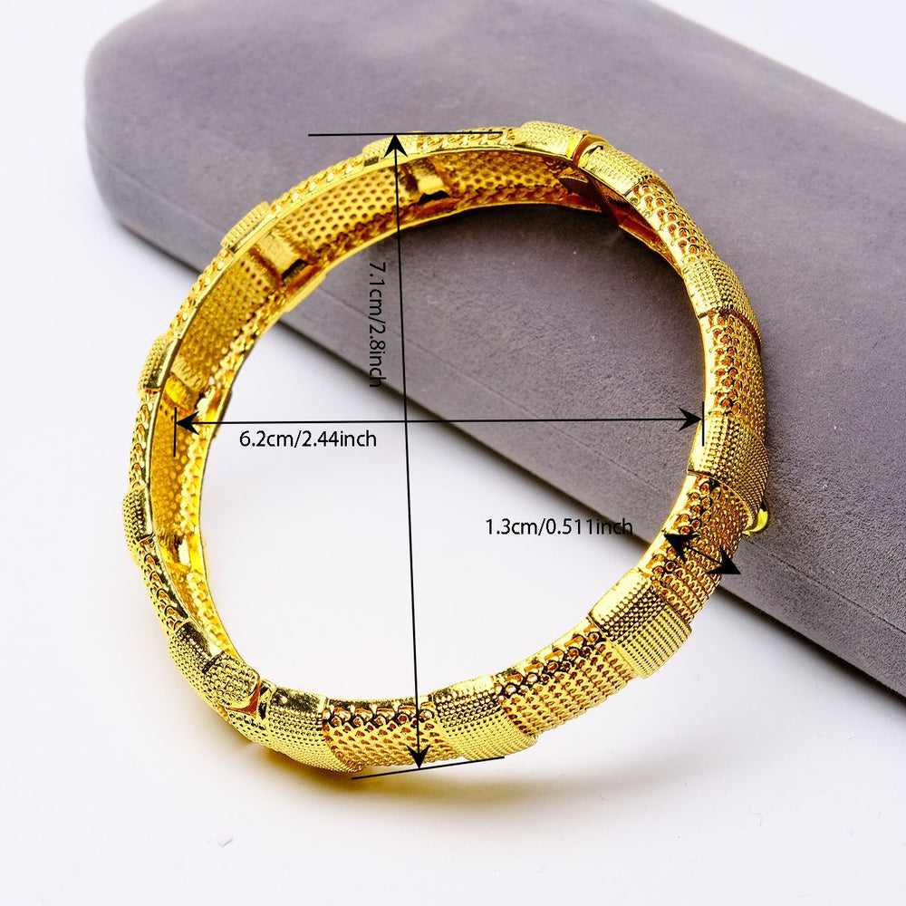 Dubai style mesh pattern cut out gold-plated bracelet retro wide buckle bracelet middle eastern ethnic style jewelry supply wholesale