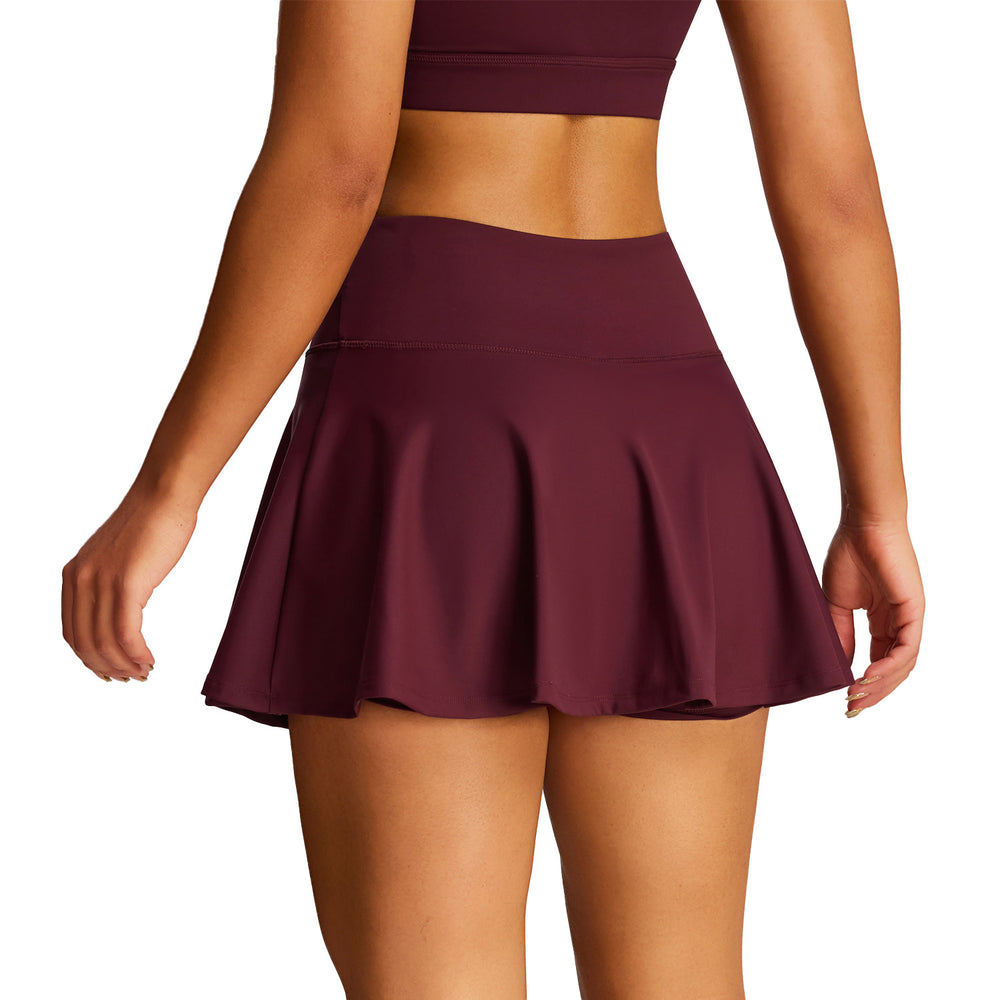 European and american new style sports tennis skirt custom high waist pocket faux two-piece yoga skort women's source factory customization