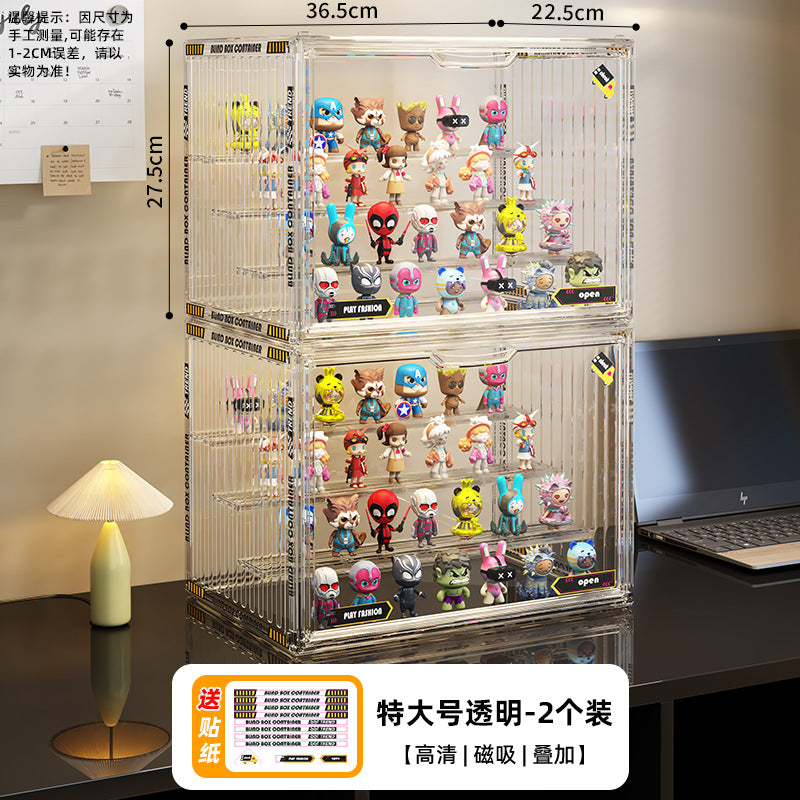Blind box storage display stand transparent dust-proof figure storage box doll labubu POP MART model display cabinet