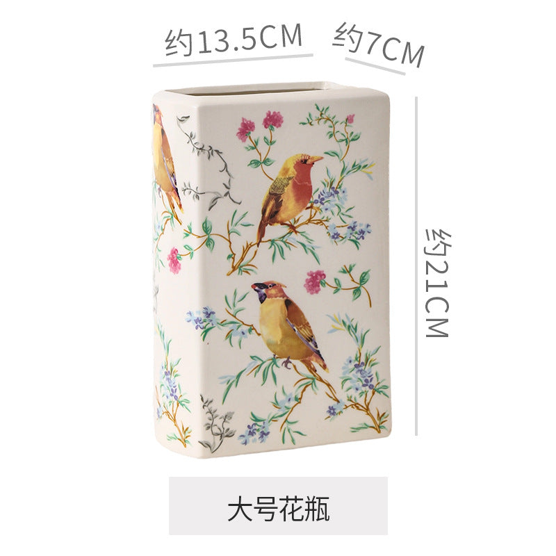 Ceramic vase flower arrangement ornament desktop decoration creative unique book-shaped decorative vessel living room entryway dining table vase