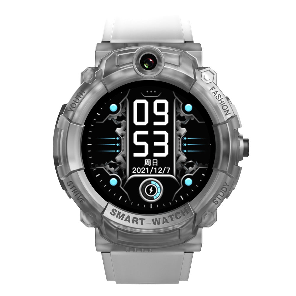 Transparent round children's phone watch, waterproof, large screen, full network, wifi positioning, downloadable, can be disabled, can be paid