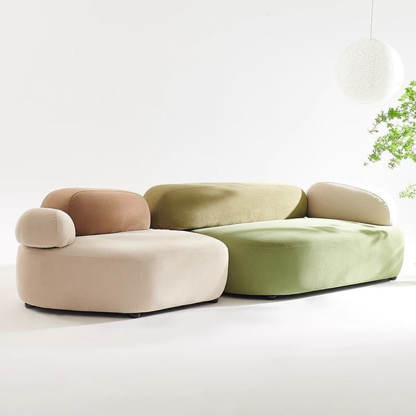 Italian pebble fabric special-shaped Internet celebrity designer creative cream wind arc module club hotel sofa