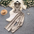 K-stylework clothing style stereo flower decoration vest high waistloose pantstwo-piece set female summervestslimming looksuit