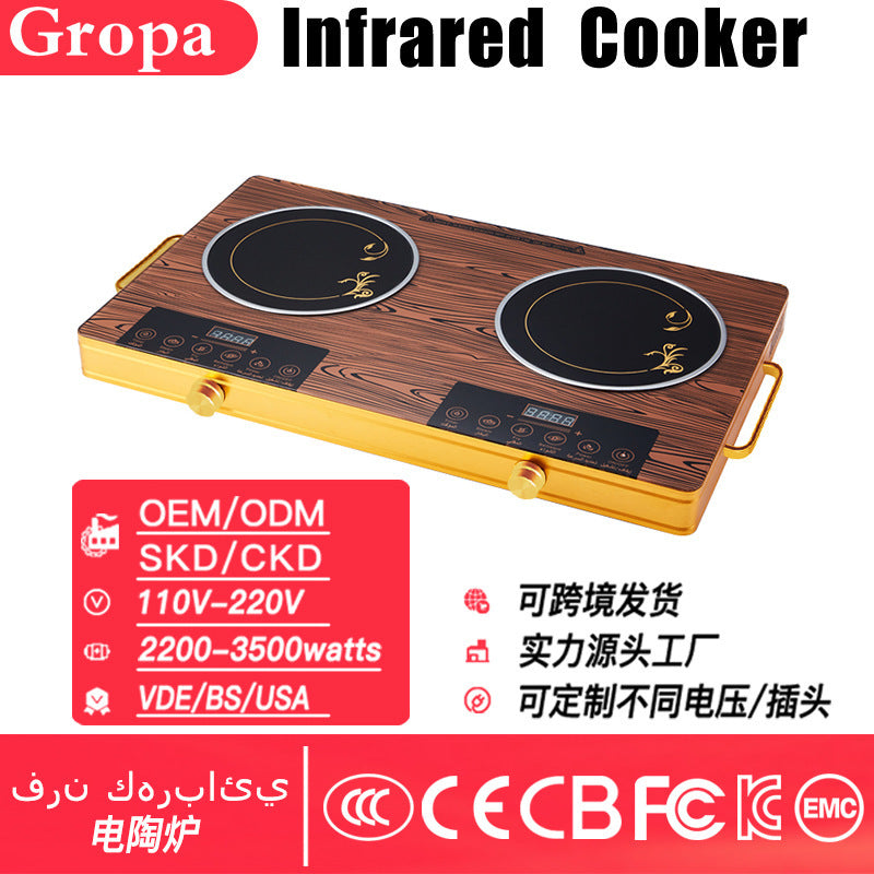 electric ceramic stove carefully selected for household double-head stove high power 00v-220v/export foreign trade us regulations