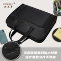Oukeqi conference tote bag, oxford cloth office storage briefcase, large capacity zippered document bag with custom printing for men