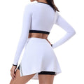 New long-sleeve tennis top - elegant, high-stretch activewear for fitness, yoga, and golf with built-in bra