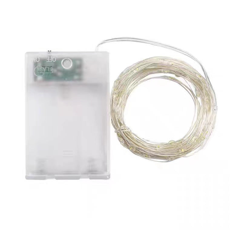 LED battery box copper wire light string flower gift box cake decorative light Christmas scene atmosphere arrangement lanterns