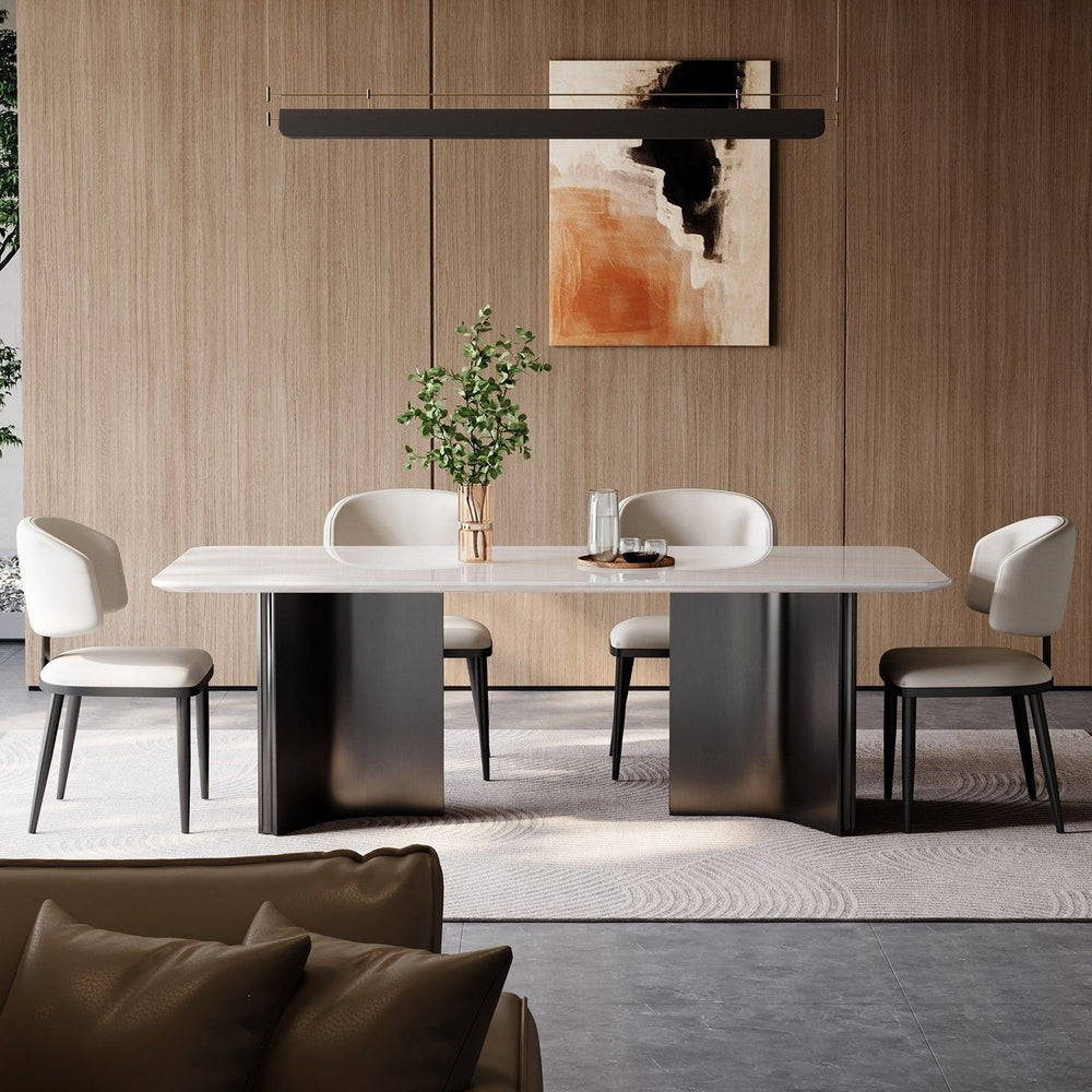 Kali ice jade thickened full support natural marble dining table rectangular italian normcoreaccessible luxury style grid dining table
