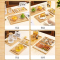 Bamboo tray fruit plate snack plate 2 grids 3 grids 4 grids 6 grids tray bamboo wood plate restaurant barbecue plate bread plate