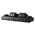 Genuine leather sofa italian minimalist style - suitable for small to large apartments and villas - corner sofa - laurence straight-row leather sofa