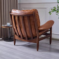 Medieval style single slot chair designer solid wood house retro living room balcony casual tea drinking host sofa chair