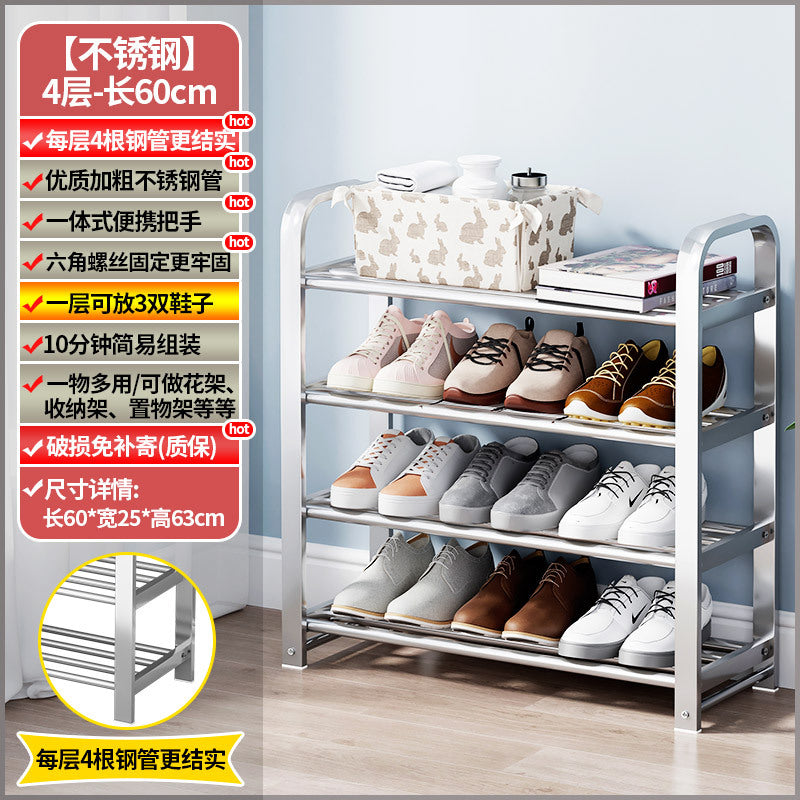 【factory direct】multi-tier stainless steel entryway shoe rack - perfect for dorms, apartments, and rental properties