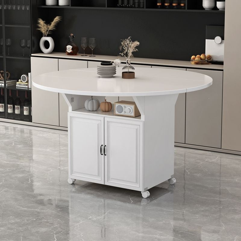 Movable foldable dining table small apartment for home rectangular foldable island table multifunctional storage storage sideboard