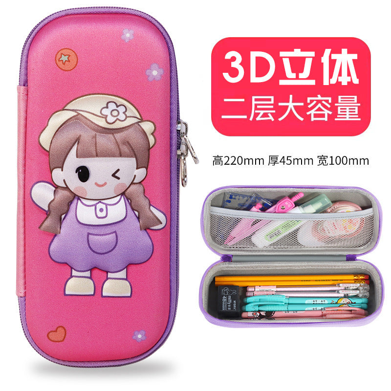 New 3D three-dimensional multi-functional stationery box, children's day gift for primary school students, cartoon large-capacity pencil case creativity