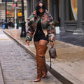 Amazon's new autumn and winter european and american clothing fashionretro camouflage printingshortjacket cotton outwear