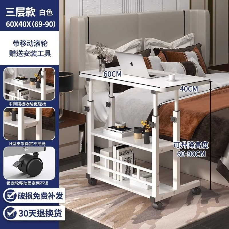 Bedside table with wheels casual small table bedroom for home student desk simple adjustable dormitory lazy computer desk