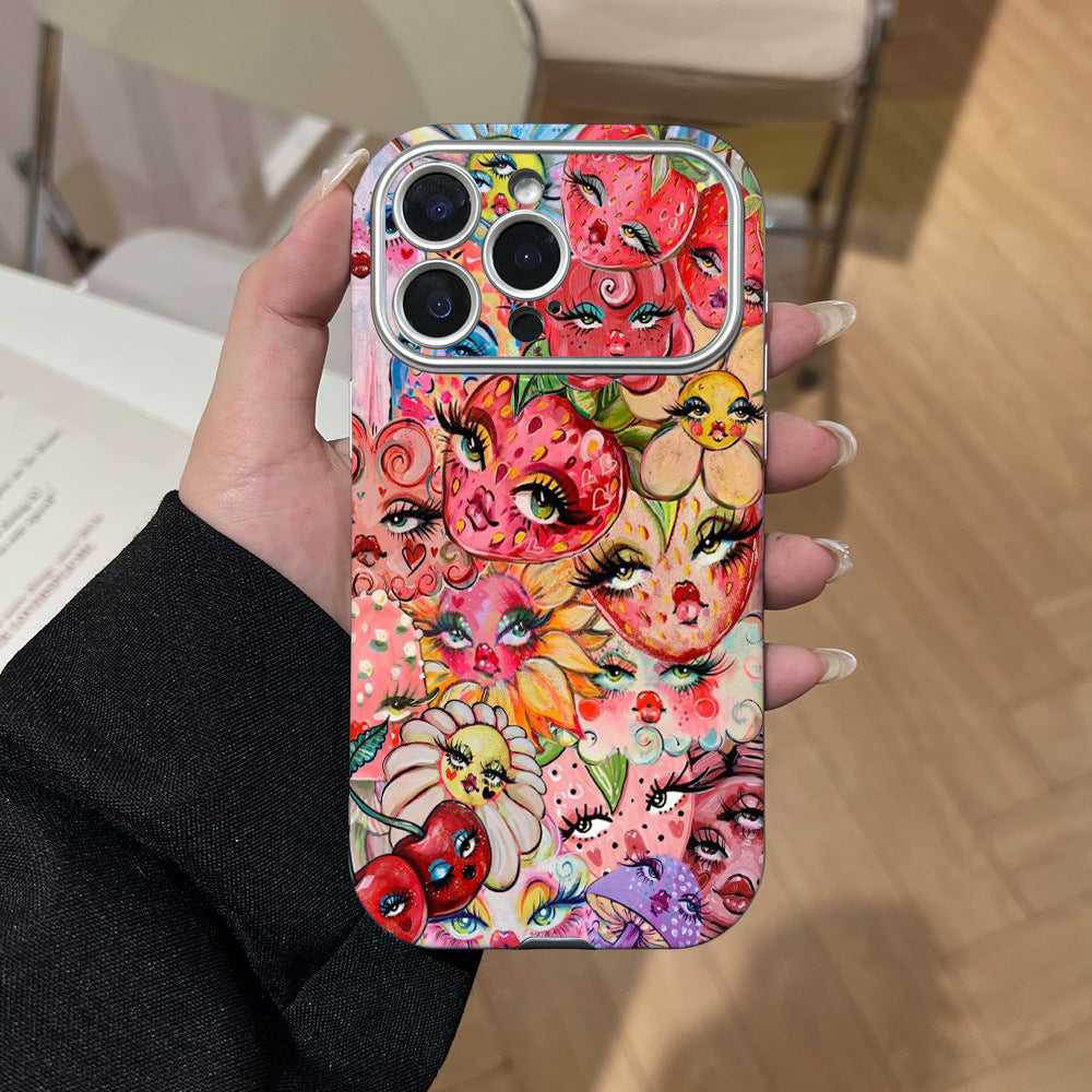 Fruit-themed iphone 17 pro max case, full coverage, drop-proof protective cover, wholesale luxury style for iphone 16