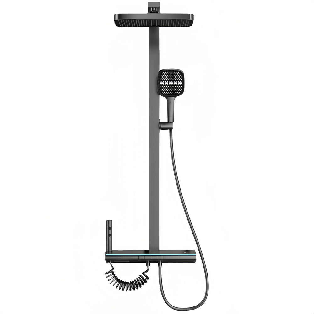 Shower set complete set of digital display hot and cold shower shower suitfor home brass shower bathroom rain booster
