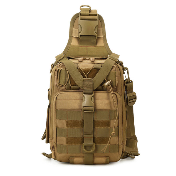 Large breast bag, saddle bag, waterproof and wear-resistant camouflage photography shoulder messenger bag, mountaineering bag, outdoor sports tactical backpack.