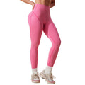 Seamless knitting yoga pants cross-border high waist belly control peach butt fitness pants elastic sports tights women