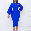 D410 women's foreign trade dress,  autumn/winter new collection, solid color bodycon professional ol style, plus size african european and american dress