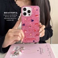 Suitable for iphone 16 pink glitter sequin mobile phone case apple 17 cute strawberry girly heart anti-fall glue case