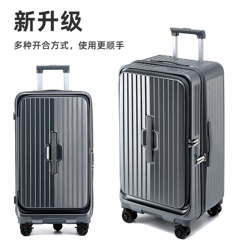 Multi-opening suitcase Front open cover trolley case 20-inch boarding case 2025 new large-capacity universal wheel case