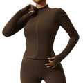 Lulu zip-up compression long sleeve yoga top women's running fitness jacket cloud feel breathable activewear top