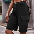 Wish summer european and american style women's clothing cross-border e-commerce  new elastic waist denim cargo shorts trendy