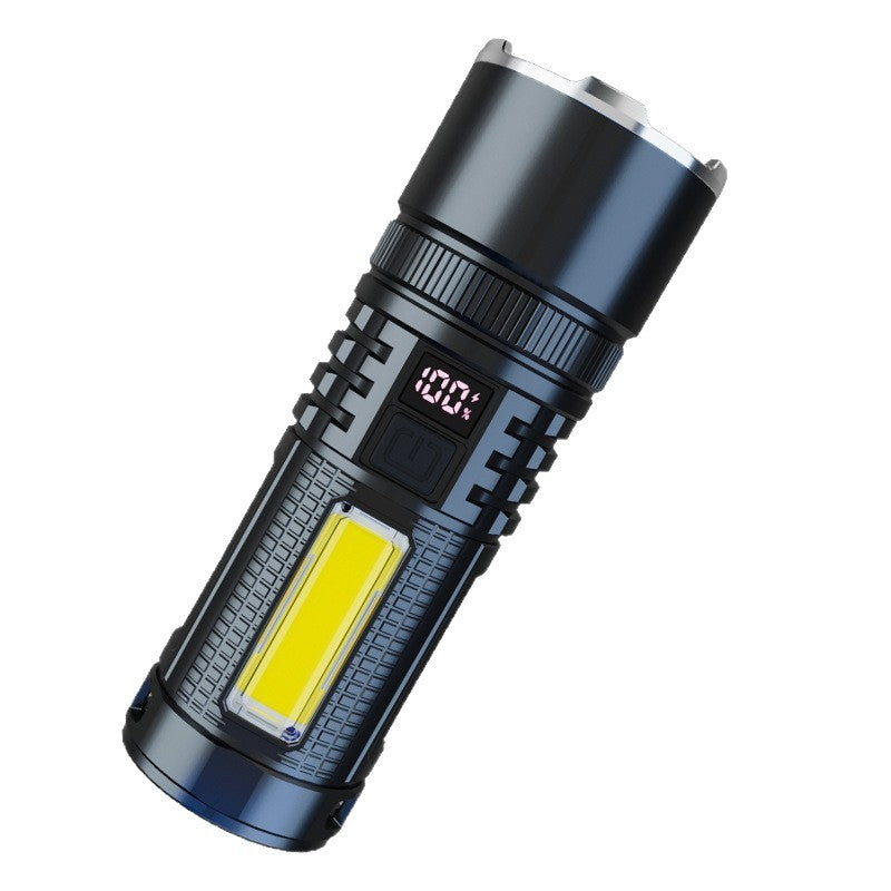White laser flashlight LED lighting remote outdoor strong light rechargeable digital display super bright multi-function flashlight