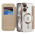 Iphone 17 pro max case, yatun chanel-style magnetic, compatible with apple 16, creative diamond pattern leather case with card slots