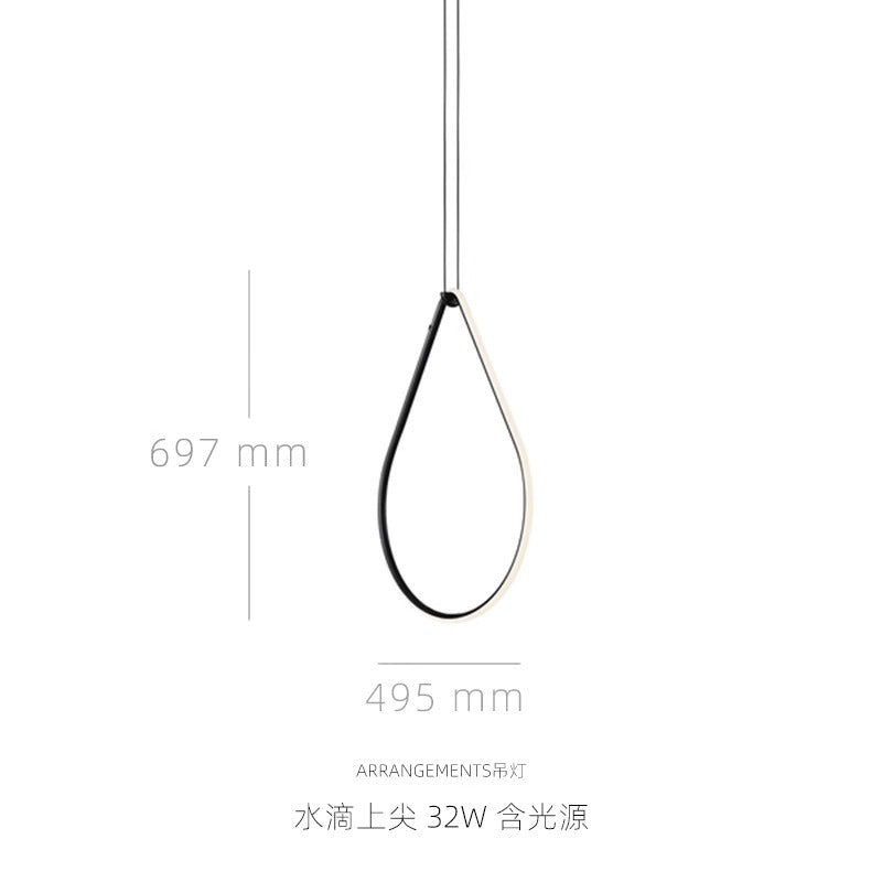 Italian arrangements modern minimalist geometric line restaurant pendant light creative magnetic combination dining table lamp