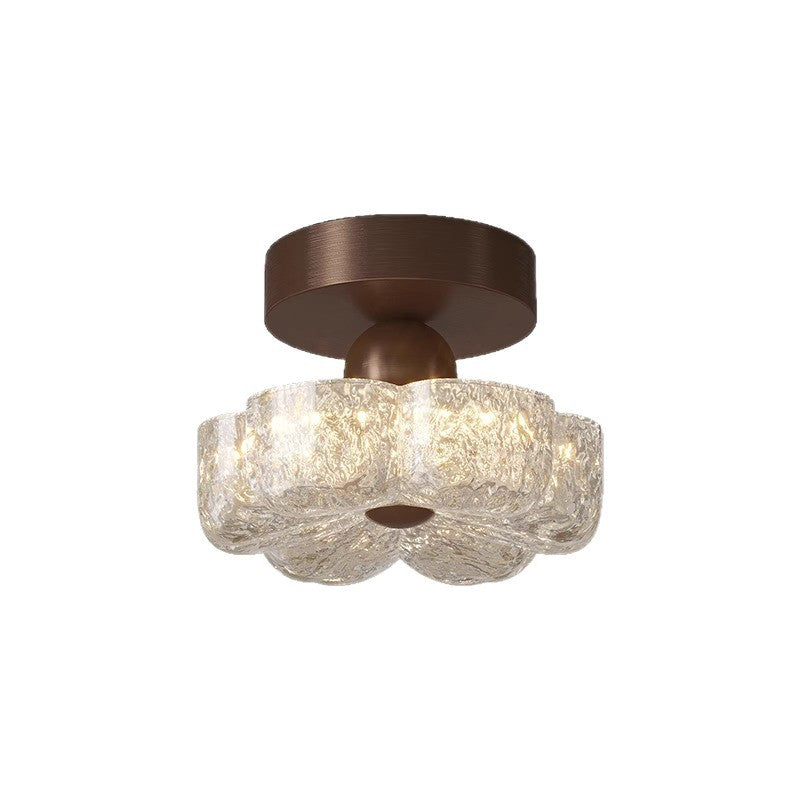 Medieval style resin flower ceiling light corridor aisle light French retro balcony entrance entrance lighting high sense