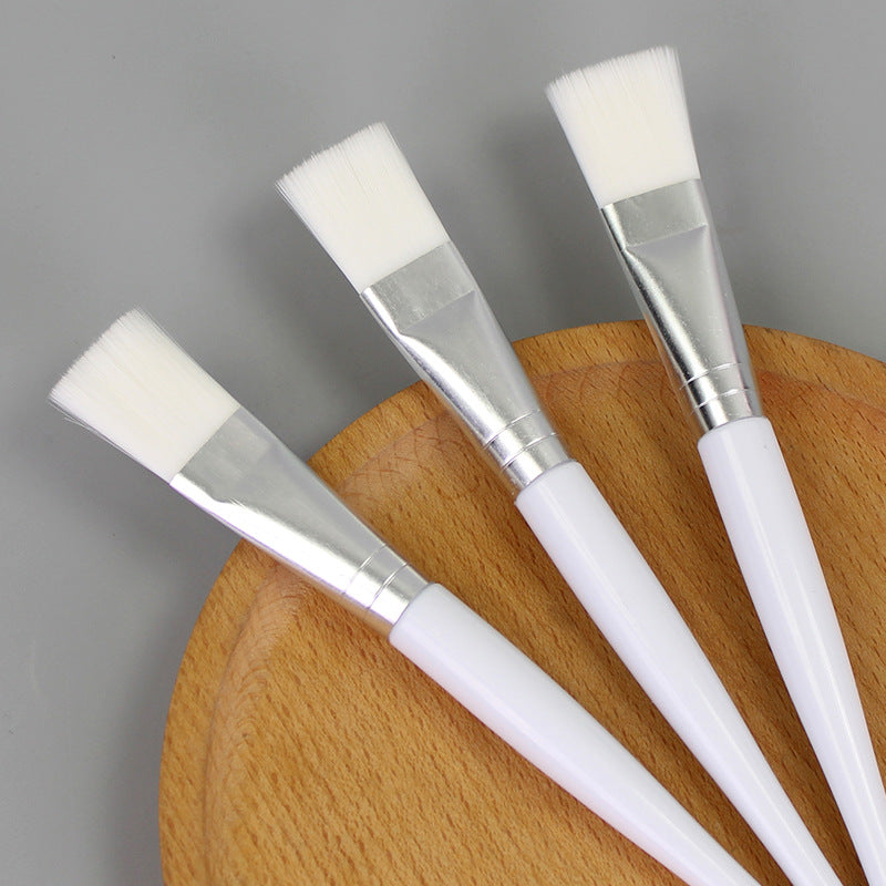 Beauty mask brush, mask application tool, mask mixing brush, soft bristle spa brush, white handle makeup brush, 16cm standard aluminum ferrule