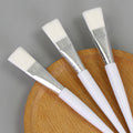 Beauty mask brush, mask application tool, mask mixing brush, soft bristle spa brush, white handle makeup brush, 16cm standard aluminum ferrule