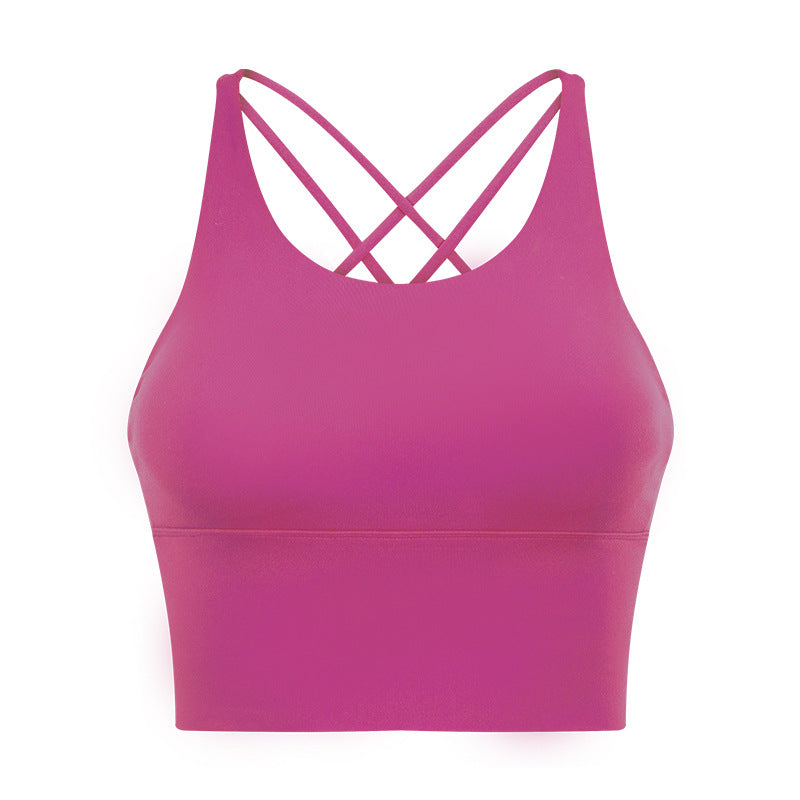 New sports bra - shockproof, sexy open-back, thin strappy tank top - women's yoga bra d19095