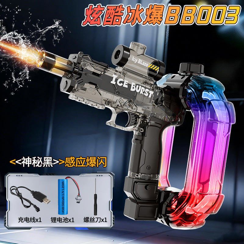 new revolver electric ice blast energy ring fully automatic continuous large capacity cool sound effect lighting water gun