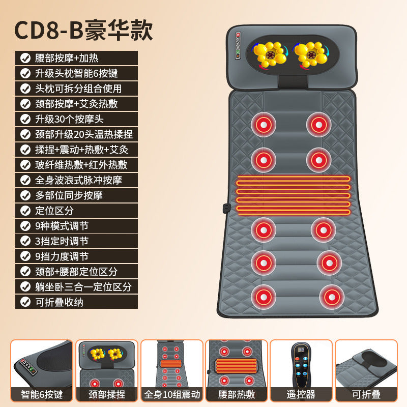 Kneading vibration hot compress massage mattress for home massage chair cushion gift cervical spine massager dropshipping massage pillow