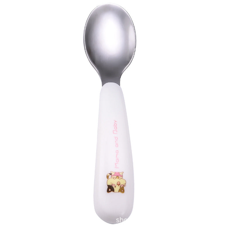 Cartoon 304 stainless steel children's tableware spoon fork box three-piece set baby tableware mother and baby gifts fork and spoon