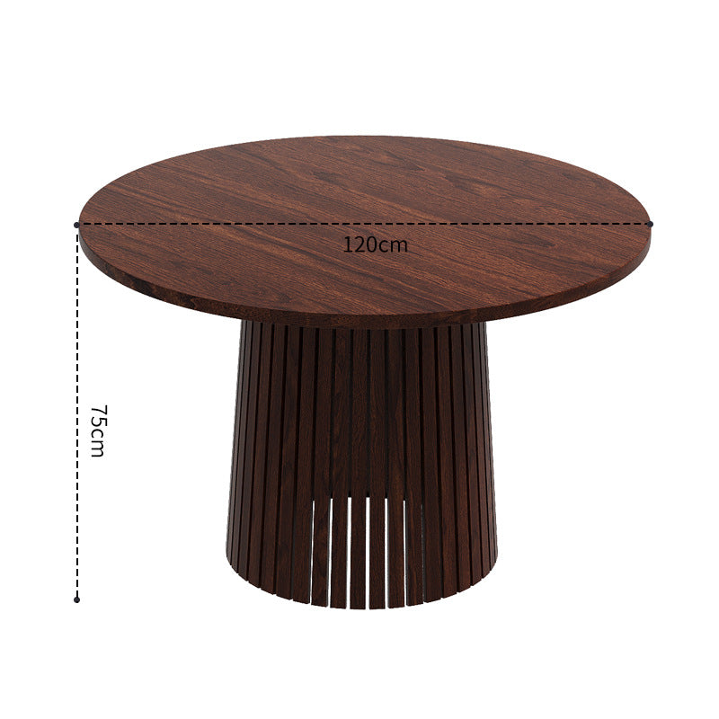 Minimalist modern black walnut small apartment round table nordic style manufacturer wholesale custom round natural wood color dining table