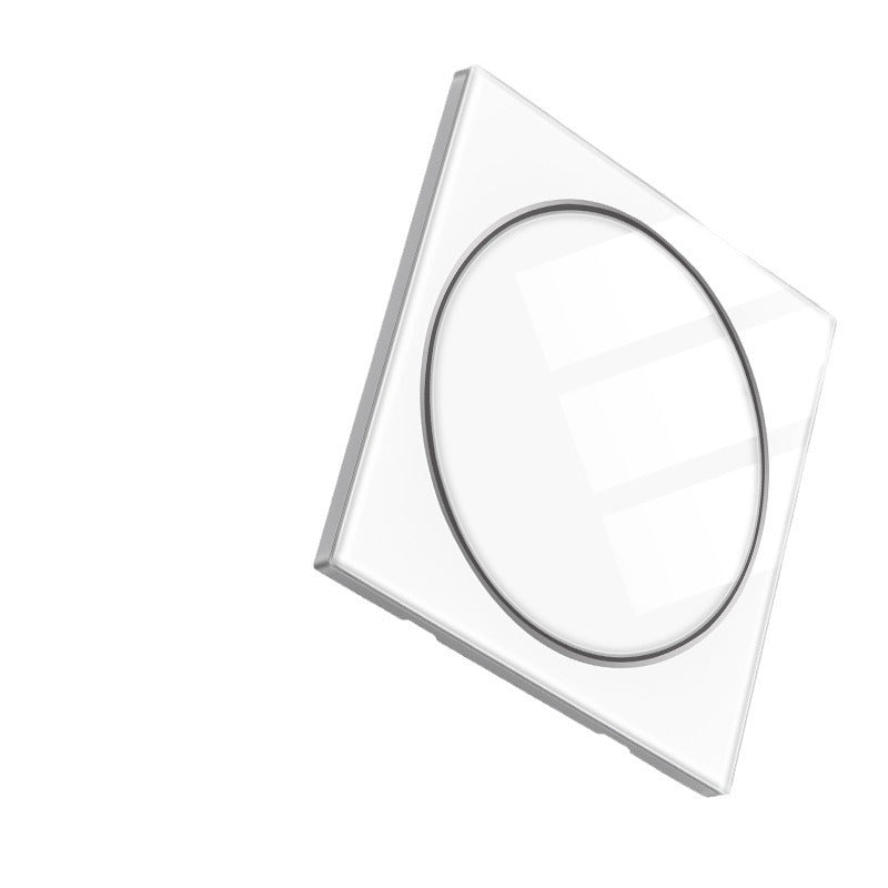 Ultra-thin white pure flat tempered glass switch socket panel 86 wall concealed household one-open five-hole socket