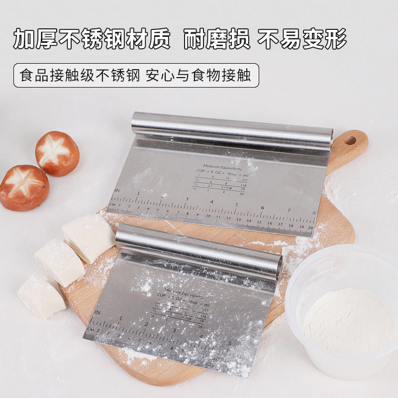 Stainless steel rice noodle scraper, dough cutter, fried stick scraper, pizza steamed bun bread dough baking slicing tool