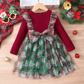 special: kids' mesh bow christmas dress