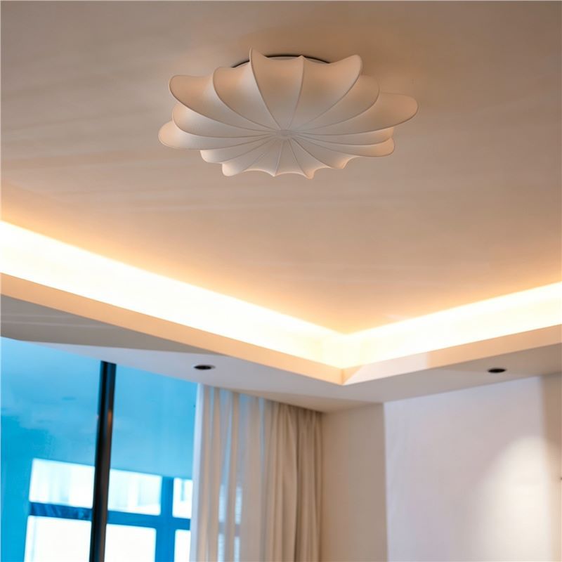 French retro bedroom ceiling light cream vintage dining room lamp italian designer living room bedroom silk ceiling light