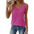 Amazon sleeveless v-neck linen shirt -  summer new arrival - lace bohemian style vacation tank top