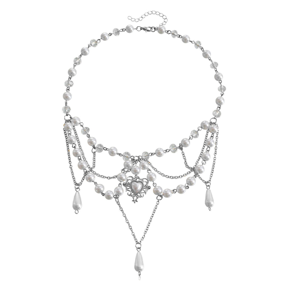 Pearl sweater chain wholesale european and american cross-border cross necklace punk multi-layered wearing light luxury niche clavicle chain for women