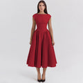 fall/winter new arrivals: european and american style cross-border women's fashion - elegant, sexy, backless, waist-cinching, slim-fit solid color dress