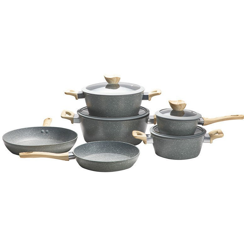 Processing personalizedfor homemedical stone pot suit non-stick flats pot milk pot soup pot six-piece set business gift pot