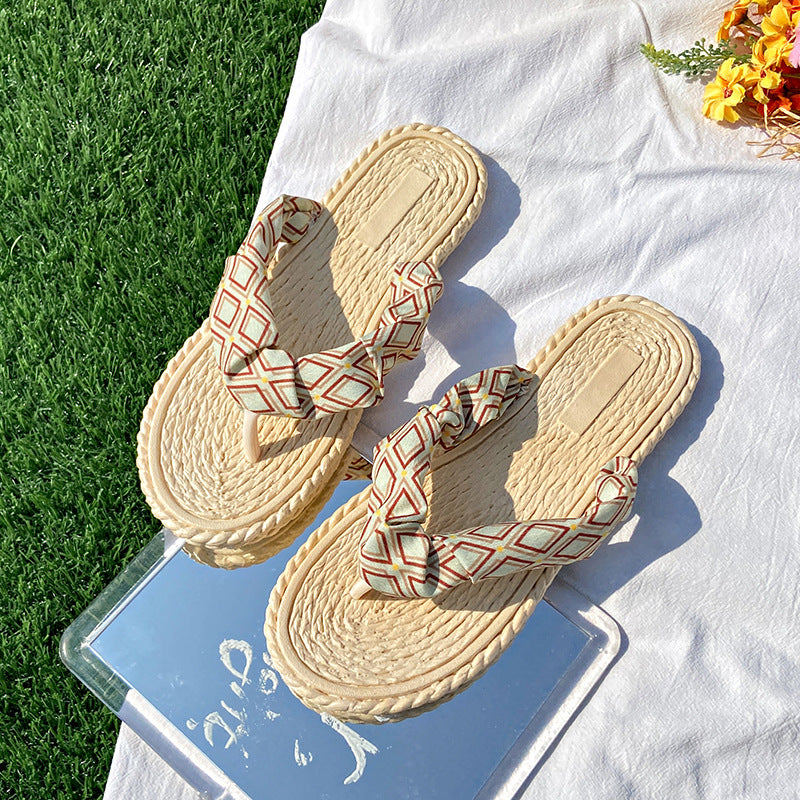 Flip-flops summernew arrival women's fashion color block beach slippers cool stylish flip-flops non-slip flats slippers