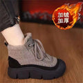Fleece-lined martin boots thick sole snow boots for women 2026winternew arrivalfleece-linedheattech high-top shoes casualladieswear cotton shoes